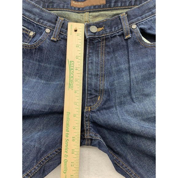 VTG Perry Ellis Denim Jeans Men's Size 34X30 Blue Factory Distressed Bootcut - Picture 7 of 16